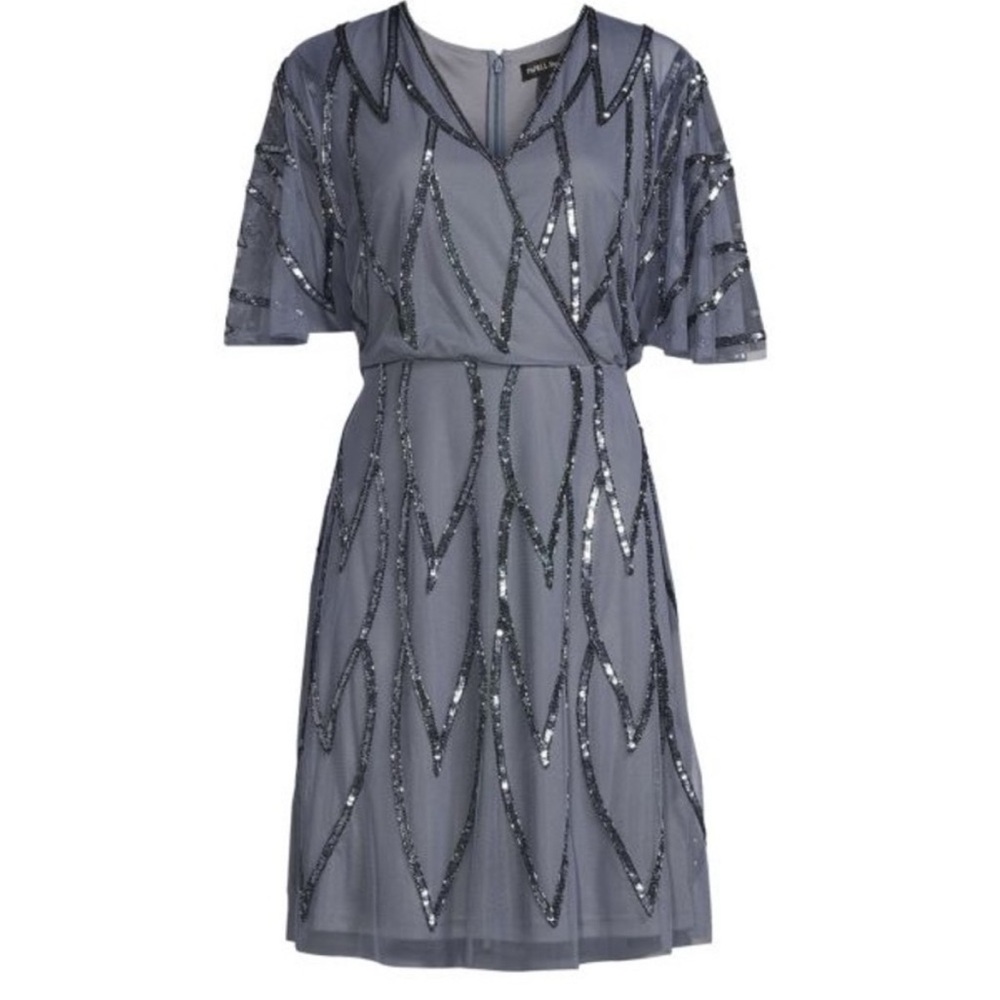 Elegant Gray Sequin Dress